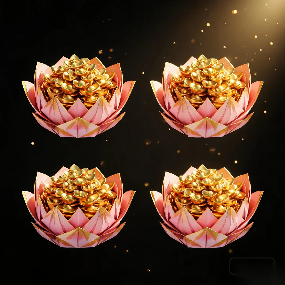 莲花盆元宝